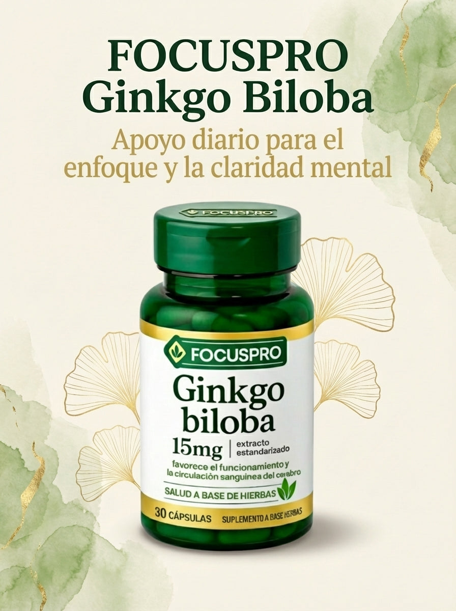 FOCUSPRO Ginkgo Biloba 15mg – Enfoque y claridad mental